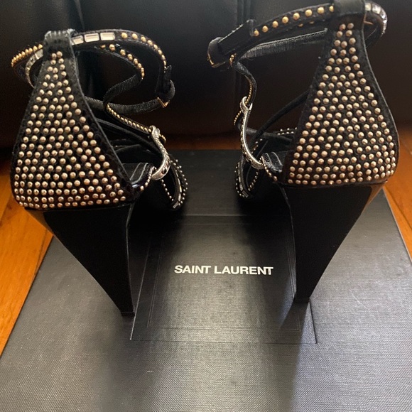SAINT LAURENT STRAPPY STUDDED HEEL - Picture 3 of 6